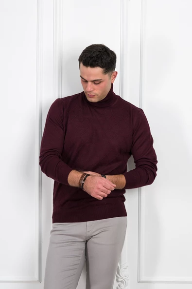 WOOLEN WORLD BOĞAZLI REGULAR FİT DESENLİ ERKEK KAZAK - 6