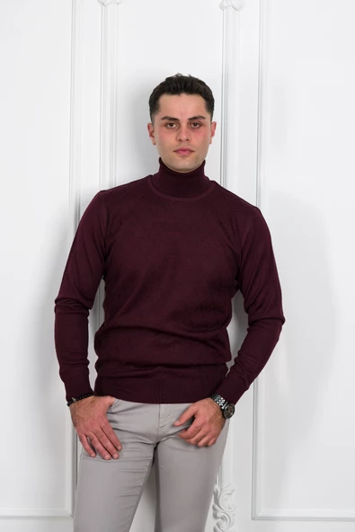 WOOLEN WORLD BOĞAZLI REGULAR FİT DESENLİ ERKEK KAZAK - 7