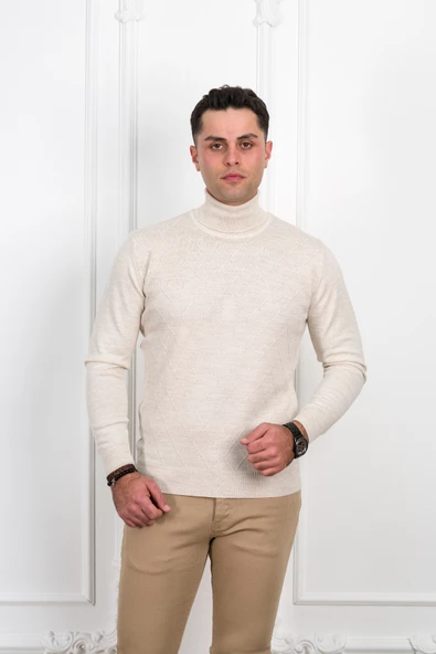 WOOLEN WORLD BOĞAZLI REGULAR FİT DESENLİ ERKEK KAZAK - 2