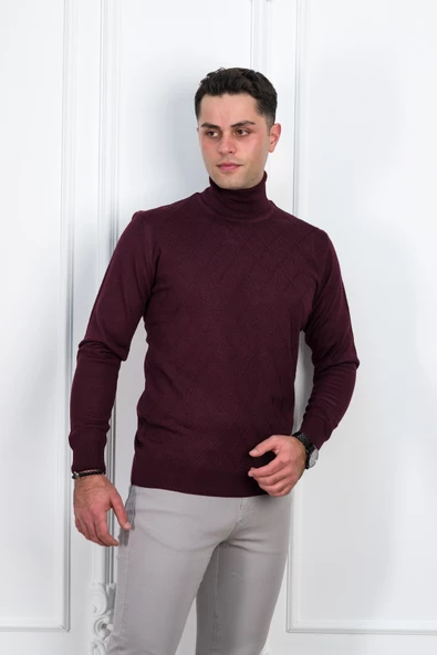 WOOLEN WORLD BOĞAZLI REGULAR FİT DESENLİ ERKEK KAZAK - 5