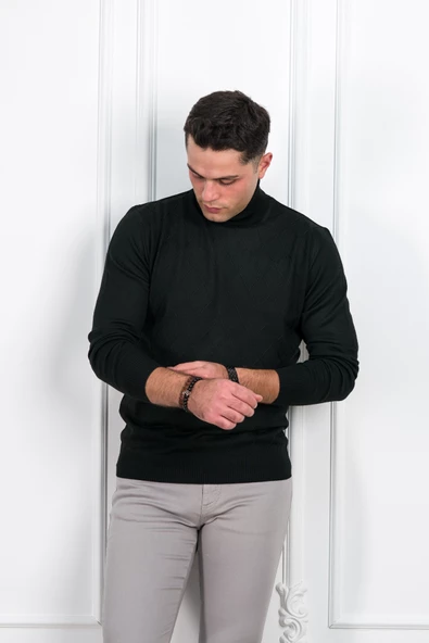 WOOLEN WORLD BOĞAZLI REGULAR FİT DESENLİ ERKEK KAZAK - 9