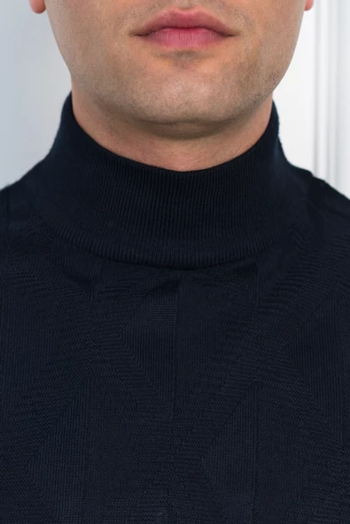 WOOLEN WORLD YARIM BALIKÇI REGULAR FİT DESENLİ ERKEK KAZAK - Resim 7