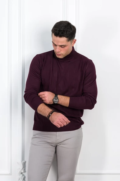 WOOLEN WORLD YARIM BALIKÇI REGULAR FİT DESENLİ ERKEK KAZAK - Resim 2