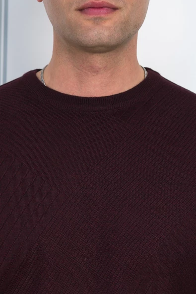 WOOLEN WORLD SIFIR YAKA REGULAR FİT DESENLİ ERKEK KAZAK - Resim 11