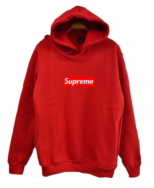 SUPREME Baskılı Sweatshirt  KIRMIZI M
