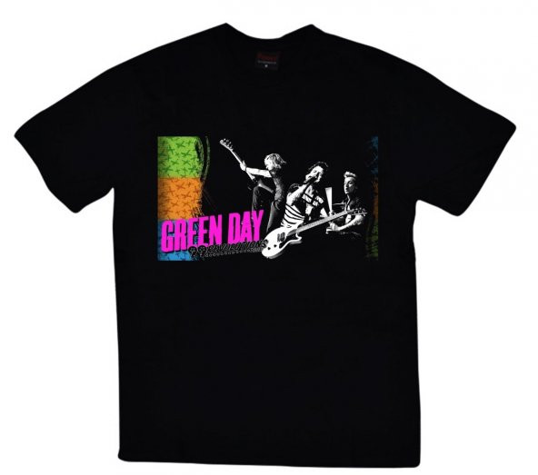 Green Day Baskılı T-shirt    SİYAH M
