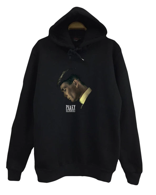 Peaky Blinders Baskılı Kapüşonlu Sweatshirt  Siyah XL