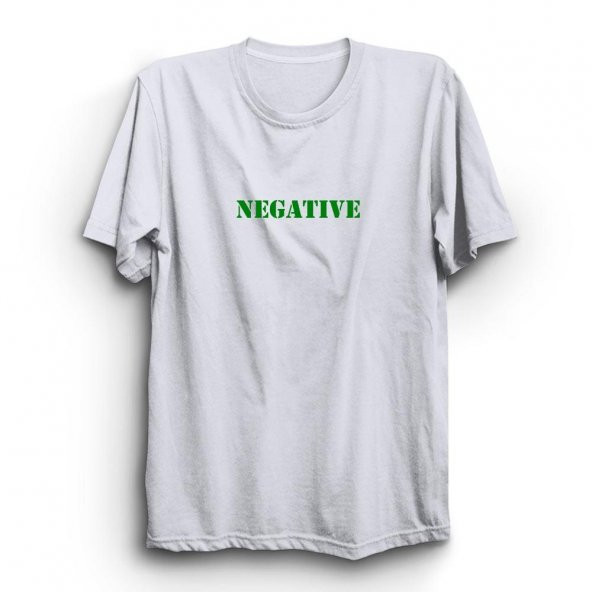 Negative Baskılı Tshirt  Beyaz XS