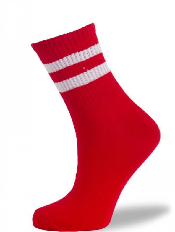 Kırmızı Renk Baskılı Çorap