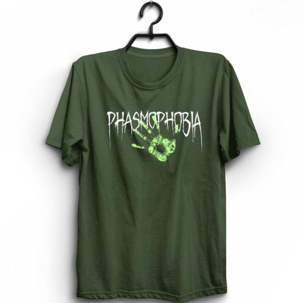 Phasmophobia Baskılı Tshirt  Haki S