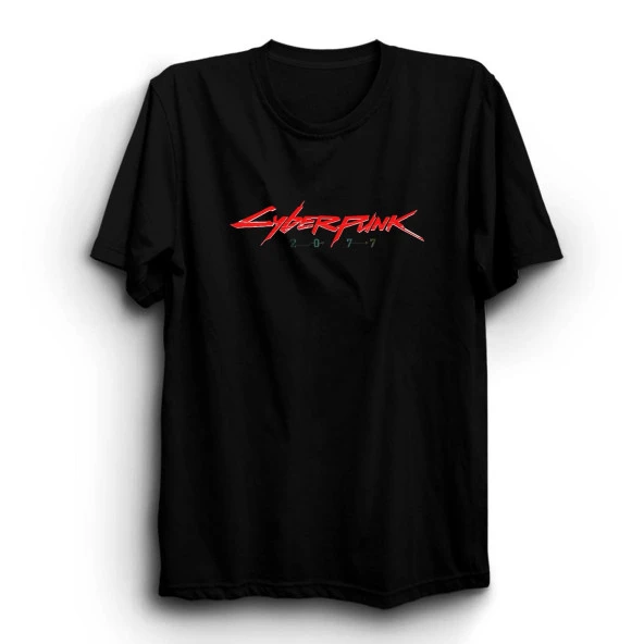 Cyberpunk 2077 Baskılı Tshirt  Siyah 5XL