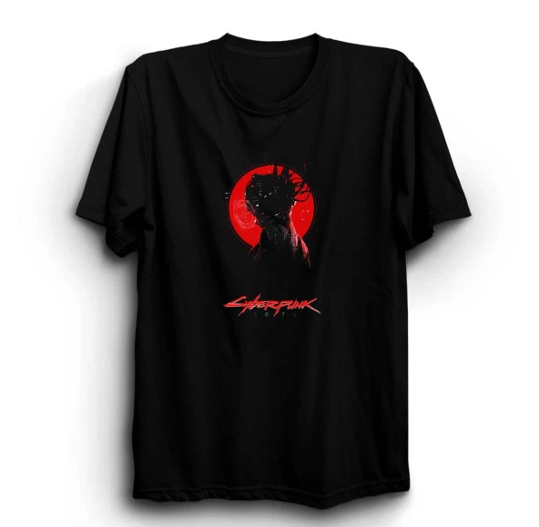 Cyberpunk 2077 Baskılı Tshirt  Siyah XL