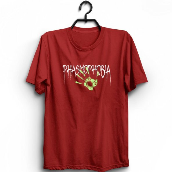 Phasmophobia Baskılı Tshirt  Kırmızı L