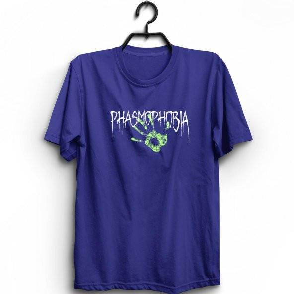 Phasmophobia Baskılı Tshirt  Saks Mavisi S