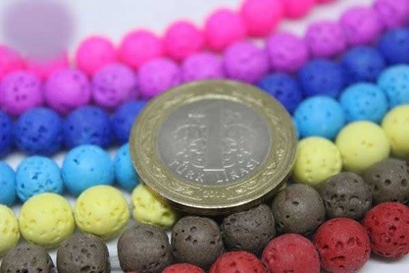 Lav Taşı Sarı Renkli Dizi 8mm - Resim 3