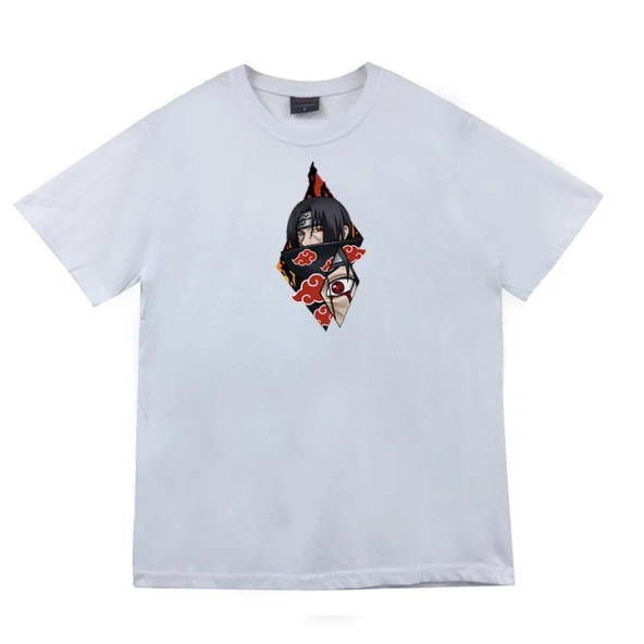 İtachi Uchika Anime Baskılı Tshirt  BEYAZ S