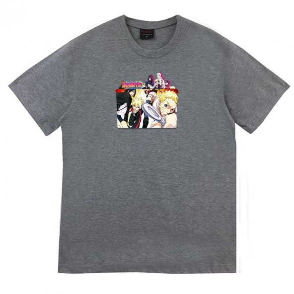 Boruto Anime Baskılı Tshirt  GRİ S