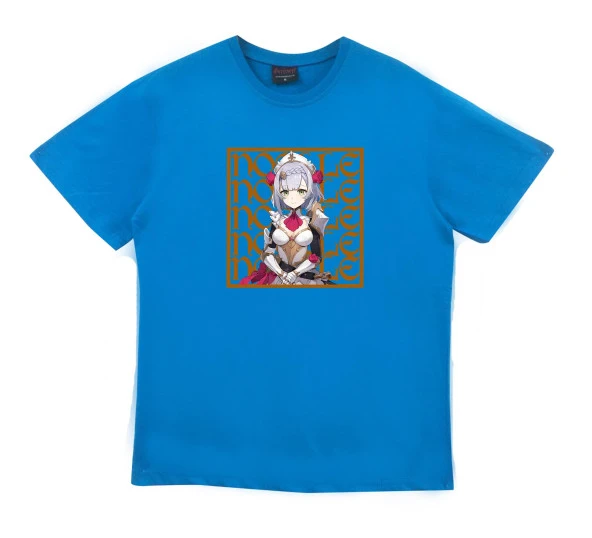 Genshin Impact Anime Baskılı Tshirt  MAVİ XL