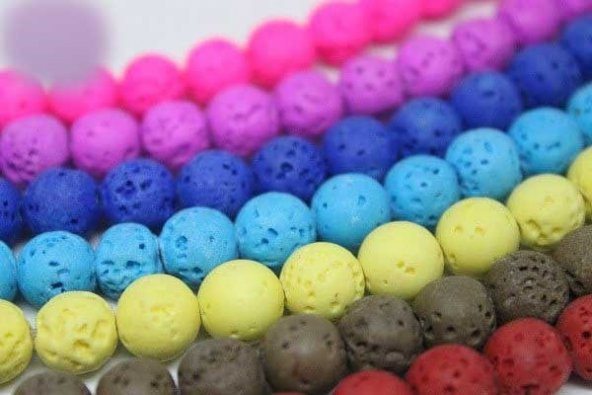 Lav Taşı Açık Mavi Renkli Dizi 8mm - Resim 2