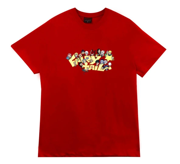 Fairy Tail Anime Baskılı Tshirt  KIRMIZI 3XL