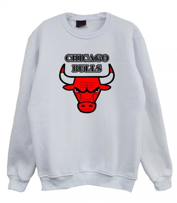 CHICAGO BULLS Baskılı Sweatshirt  BEYAZ L