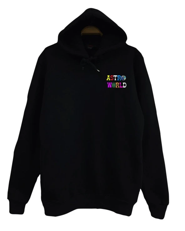 Travis Scott Astroworld Baskılı Sweatshirt  SİYAH 3XL