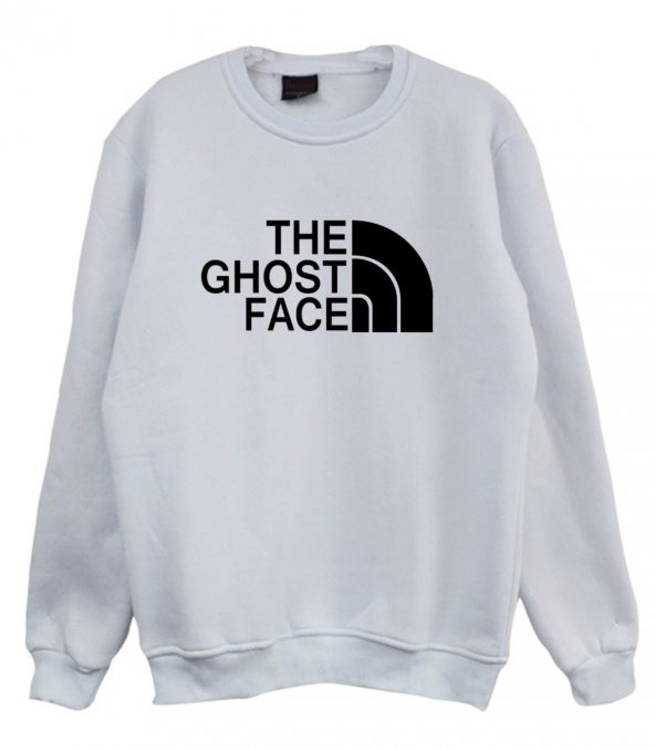 The Ghost Face Baskılı Sweatshirt  BEYAZ L