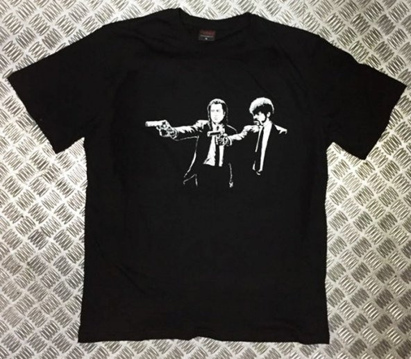 PULP FICTION Baskılı T-shirt  SİYAH 3XL - 1
