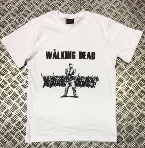THE WALKING DEAD Baskılı T-shirt  BEYAZ 4XL