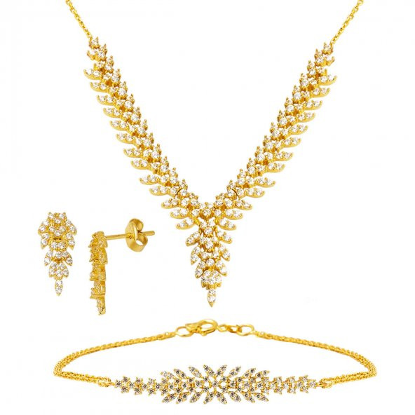 Sarmaşık 14 Ayar Altın Nişan Takı Seti ürün görseli 1