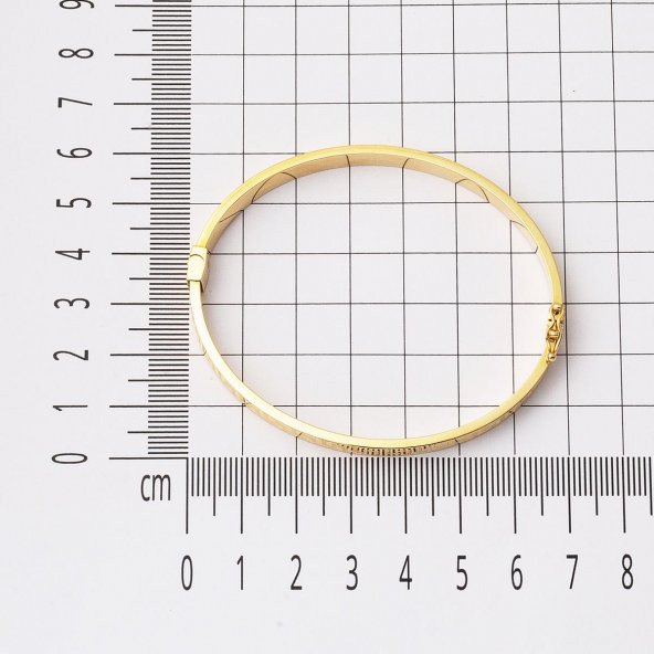 Versage Tarzı 14 Ayar Altın Kelepçe Bilezik - Resim 5