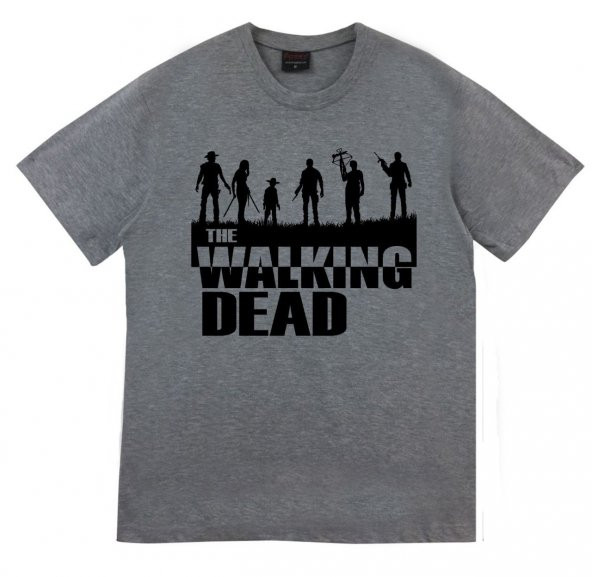The Walking Death Baskılı T-shirt  GRİ 2XL