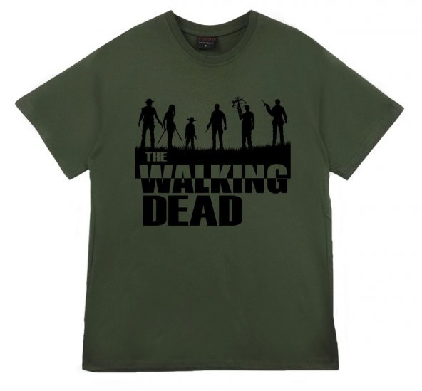 The Walking Death Baskılı T-shirt  HAKİ 5XL