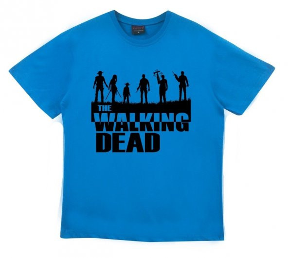 The Walking Death Baskılı T-shirt  MAVİ 2XL