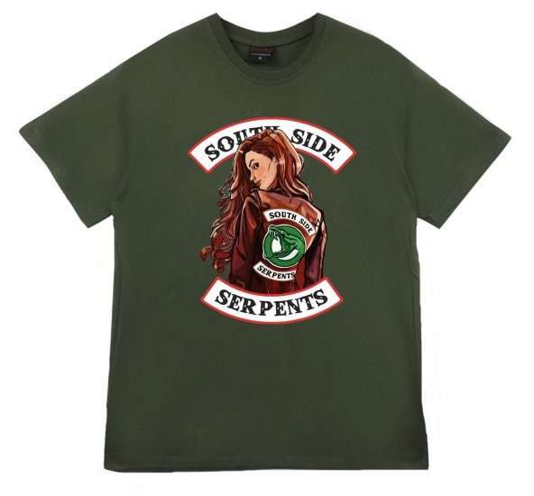 Riverdale Southside Serpents Baskılı T-shirt  SAKS MAVİSİ M
