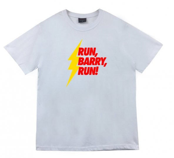 Run Barry Run Tişört  BEYAZ XS