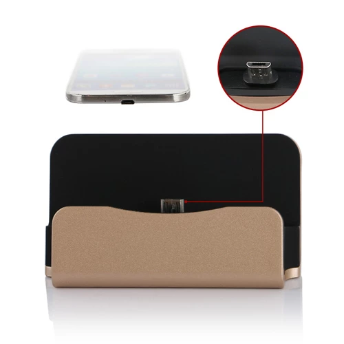 NoTech Micro USB Universal Masaüstü Şarj Aleti Dock Gold - 2