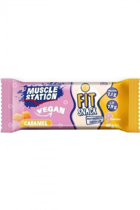 Muscle Station Fit Snack Vegan Caramel Protein Bar 40 gr