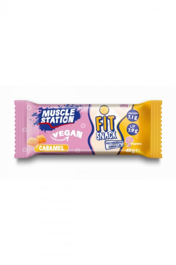 Muscle Station Fit Snack Vegan Caramel Protein Bar 40 gr - 2