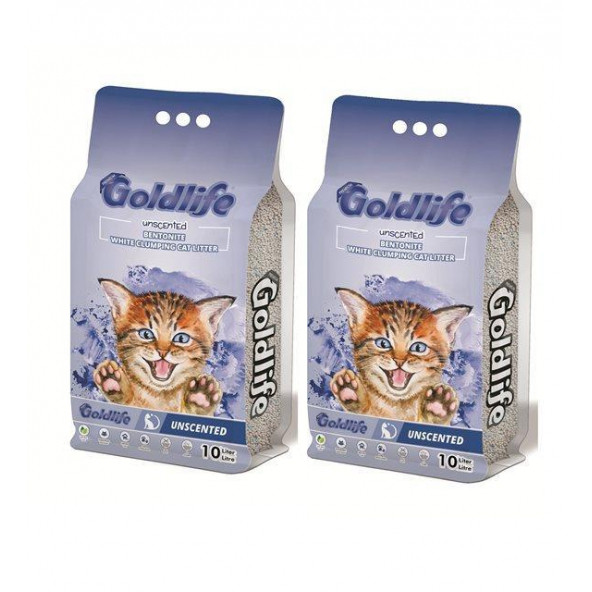 Goldlife Premium Kokusuz Kedi Kumu 10 Lt X 2 ADET