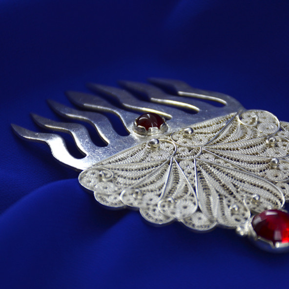 Kırmızı Taşlı Saç Tokası - 4