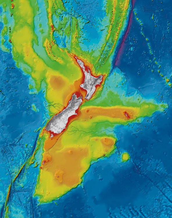 Yeni Zelanda Batimetre Ve Topografya. Plastik Aparat