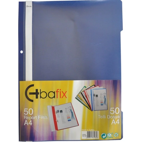 Bafix Telli Dosya Plastik XL Lacivert A4