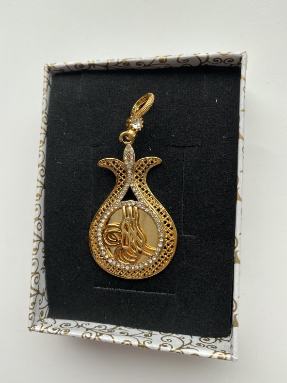 22 Ayar Altın Kaplama Minimal Tuğralı Kolye Ucu ürün görseli