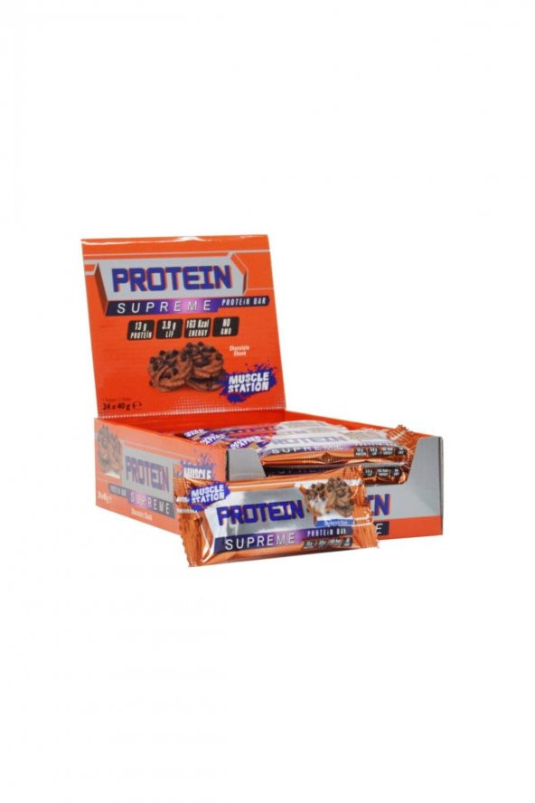 Muscle Station Supreme Protein Bar Chocolate Chunks 40 gr 24 Adet