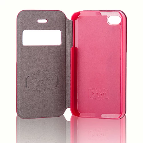 iPhone 4S KakuSiga Yan Kapaklı Kılıf Pembe - 2