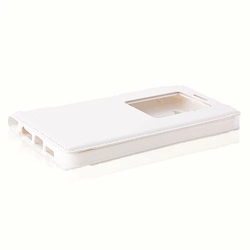 LG G2 D802 Dikişli Yan Kapaklı TPU Kılıf Beyaz - 4