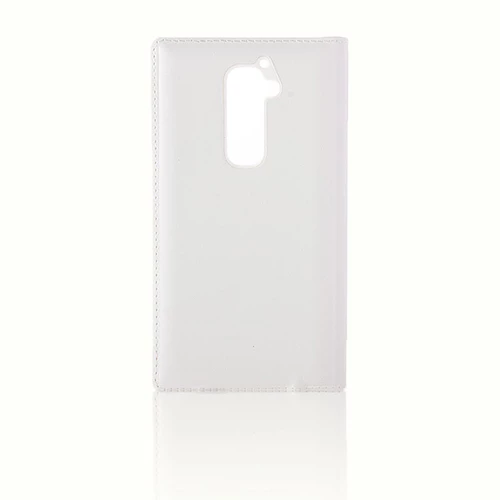 LG G2 D802 Dikişli Yan Kapaklı TPU Kılıf Beyaz - 3
