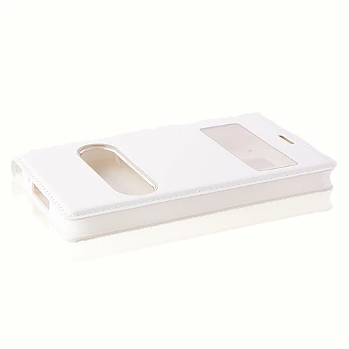 Samsung S5 Mini G800 Dikişli Yan Kapaklı TPU Kılıf Beyaz - 4