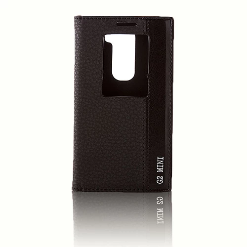 LG G2 Mini D610 Gizli Mıknatıslı Pencereli Premium Magnum Kılıf Siyah